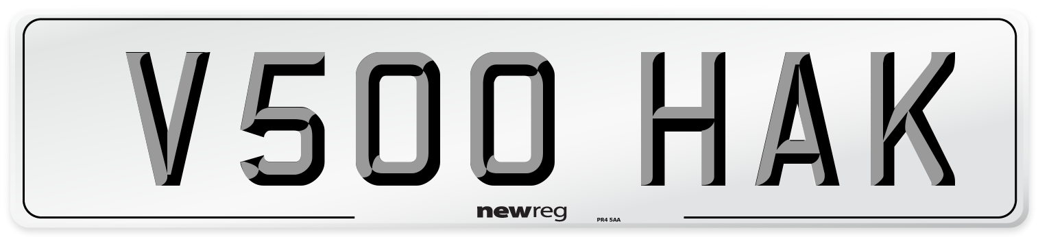 V500 HAK Number Plate from New Reg